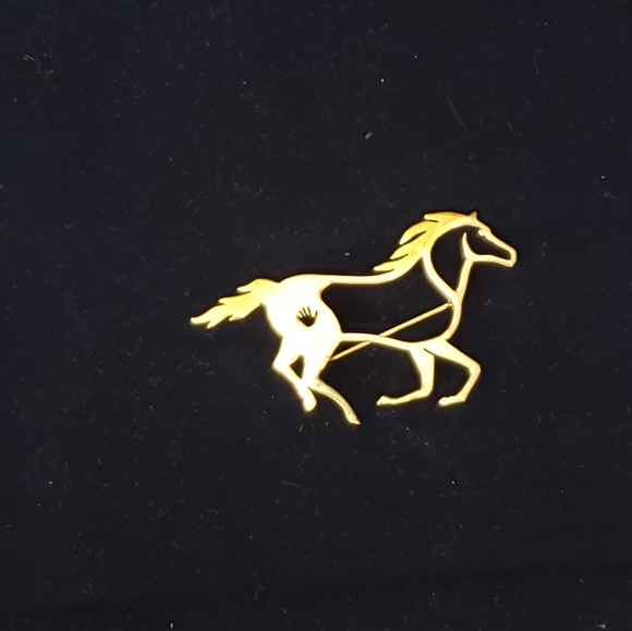 Horse pin silver and gold - Picture 9 of 10